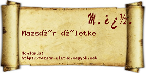 Mazsár Életke névjegykártya